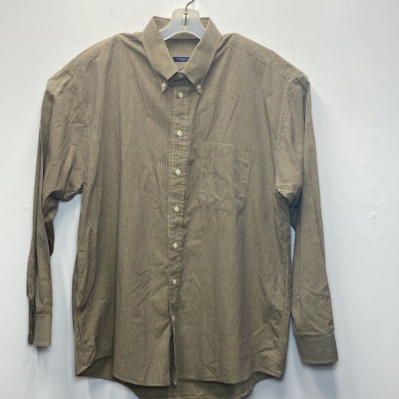 Burberry Brit Button Down Shirt Men's XL Burgundy Green Blue Gingham Plaid - Picture 1 of 6